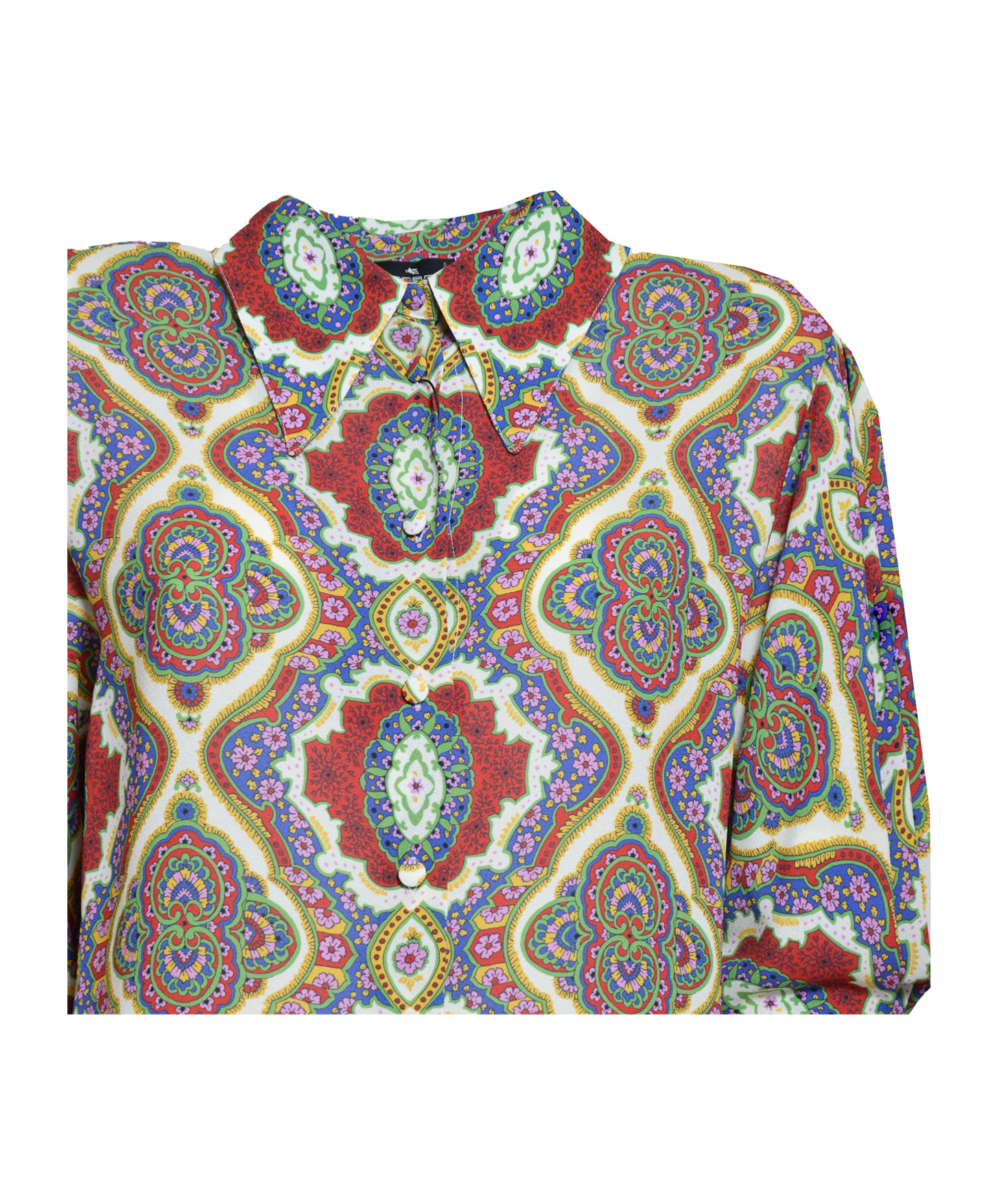 Etro Graphic Printed Straight Hem Cady Blouse In Multicolor