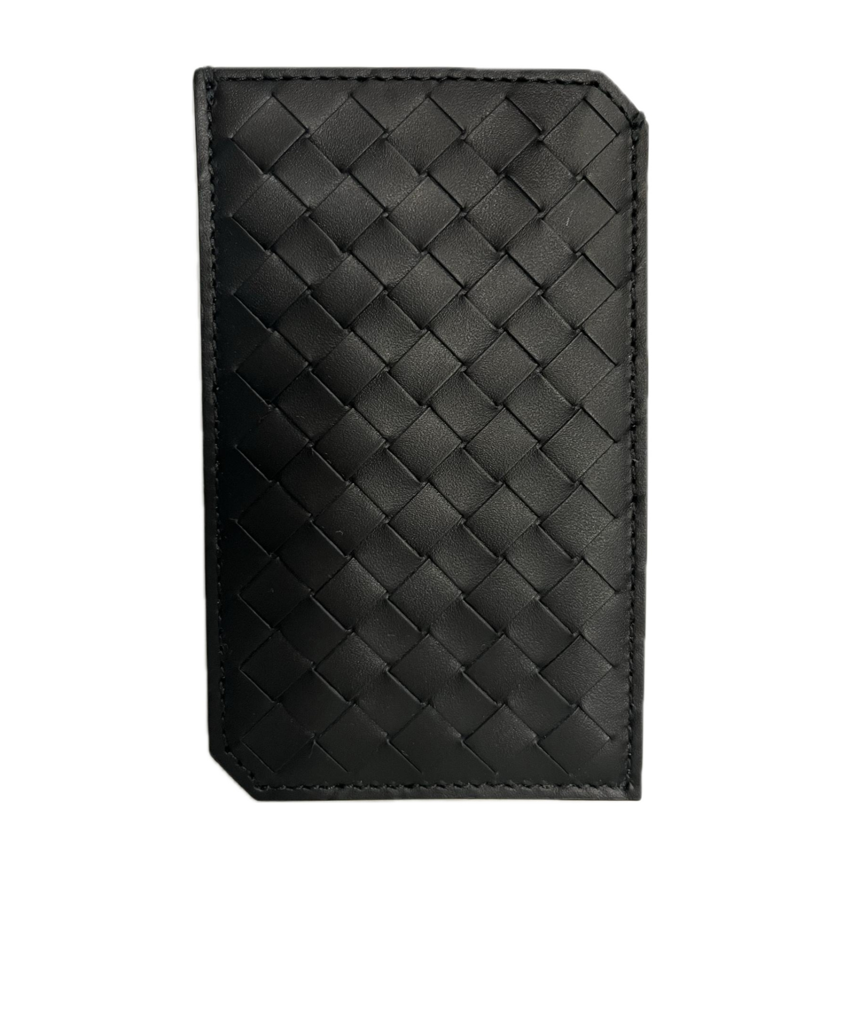 Bottega Veneta Intrecciato Piccolo Vertical Card Case In Black