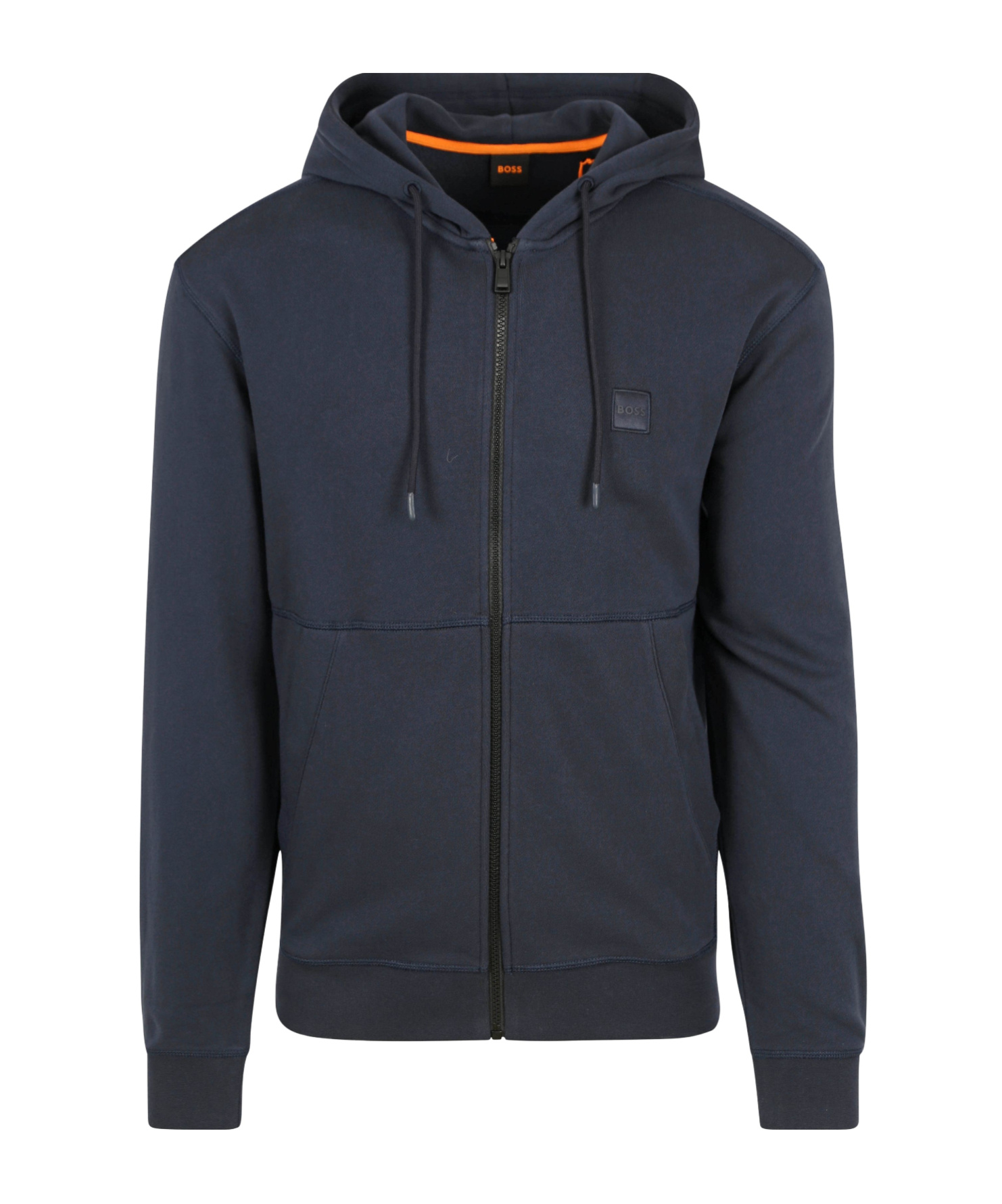 Hugo Boss Logo-patch Cotton Hoodie In Black