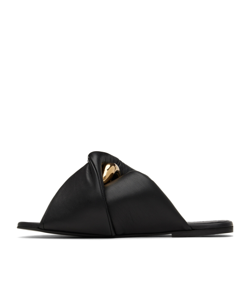 Jw Anderson Chain Twist Flip Flops In Black