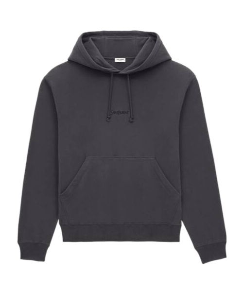 SAINT LAURENT SAINT LAURENT LOGO EMBROIDERED DRAWSTRING HOODIE