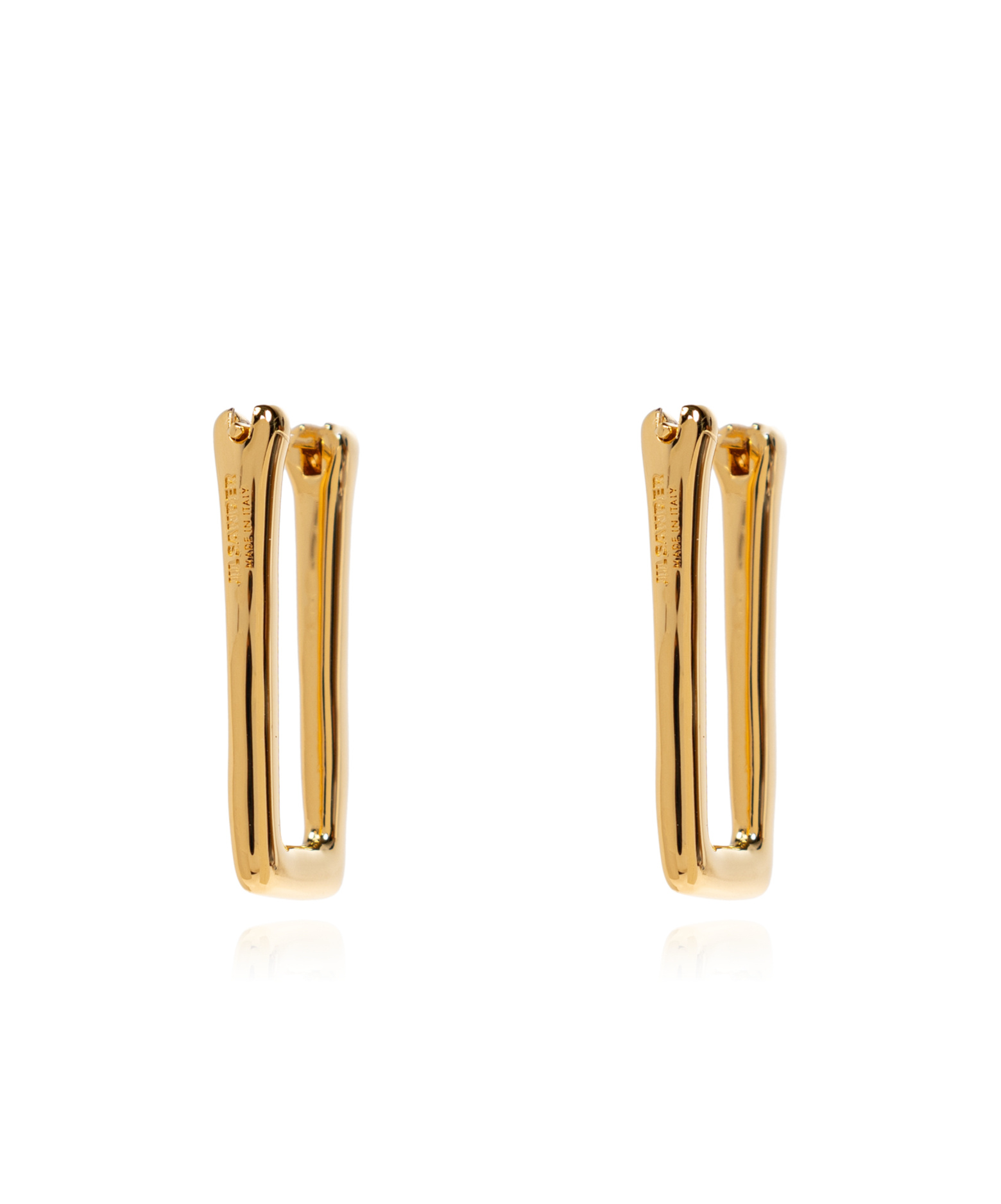 Jil Sander Rectangular Hoop Earrings In Yellow