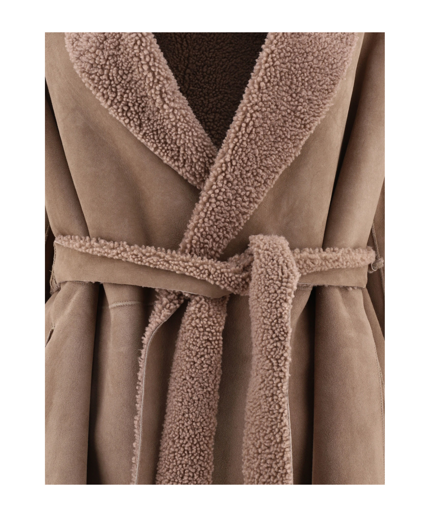 Salvatore Santoro Shearling-trimmed Suede Coat In Brown