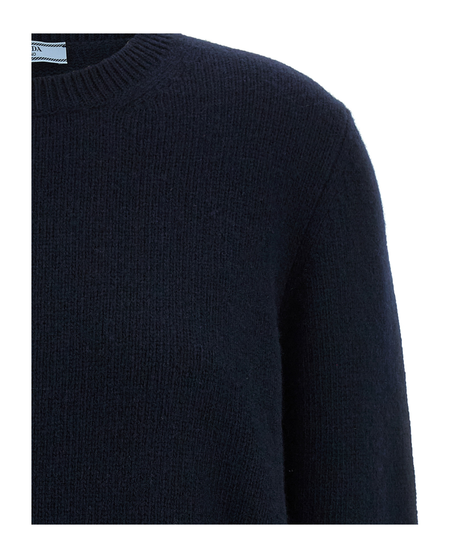 Prada Wool And Cashmere Crew-neck Sweater In Blue