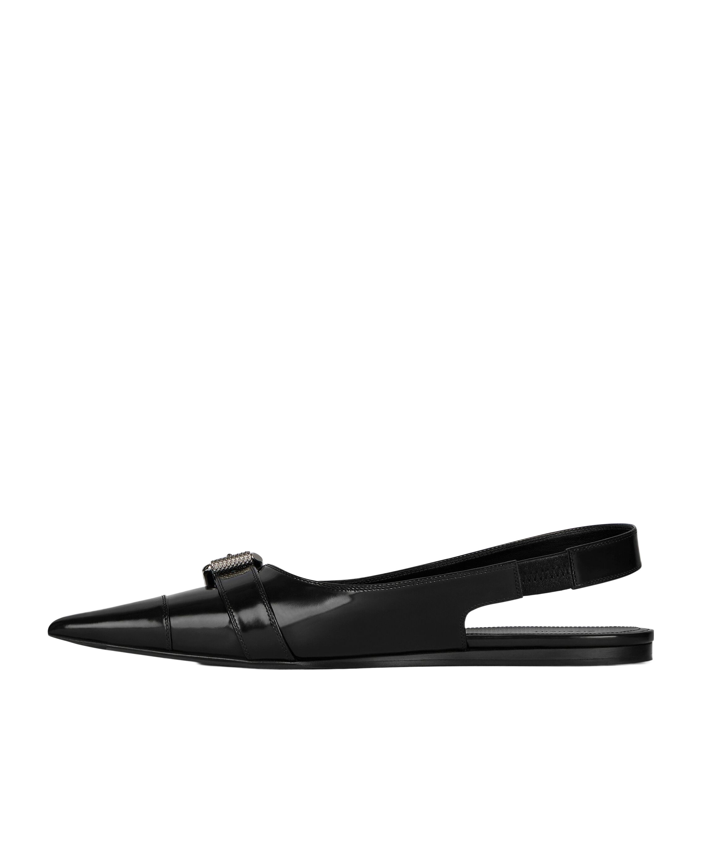 Shop Givenchy Voyou Flat Slingbacks In Leather In Black
