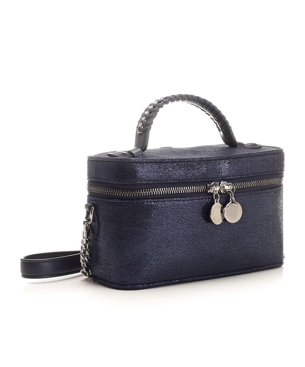 Stella Mccartney Logo Charm Zipped Tote Bag In Blue