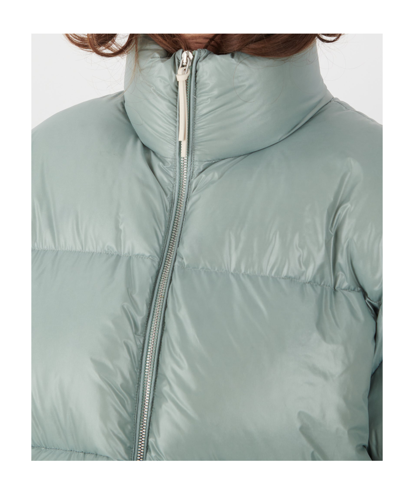 Jil Sander Long-sleeved Down Jacket In Gray