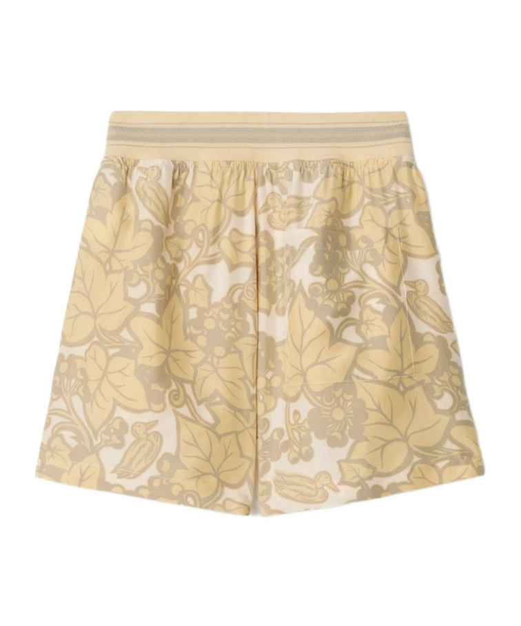 Burberry Silk Ivy Ekd Shorts In Nude