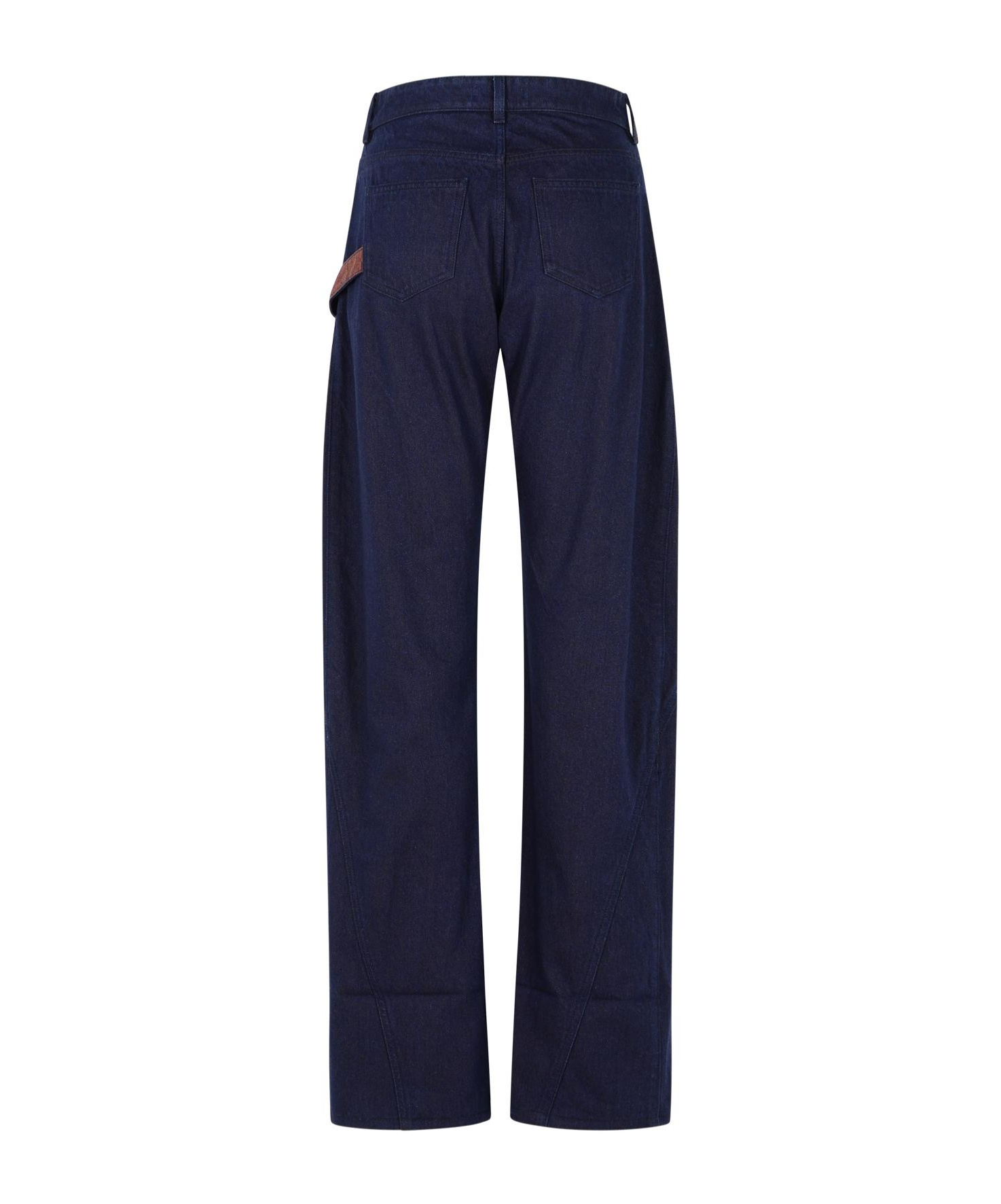 Jw Anderson Workwear Cotton Pants With Blue Twisted Leg In Blue