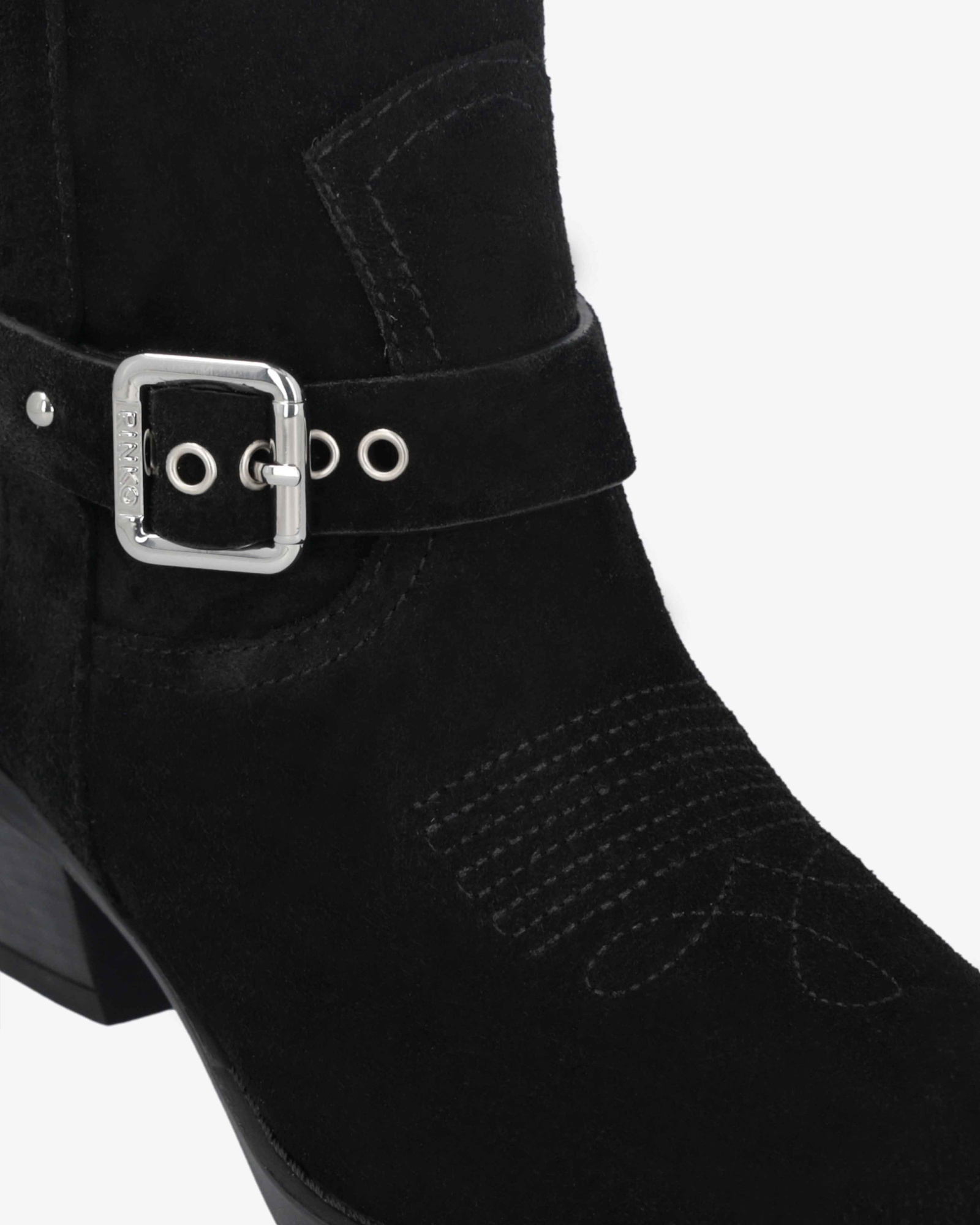 Shop Pinko Tex Suede Ankle Boots In Black