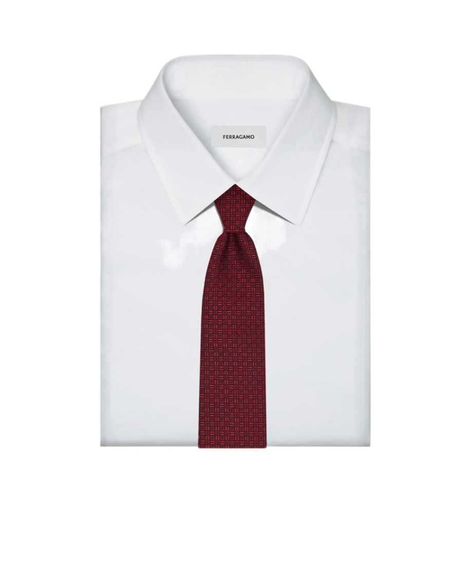 Ferragamo Gancini Motif Jacquard Tie