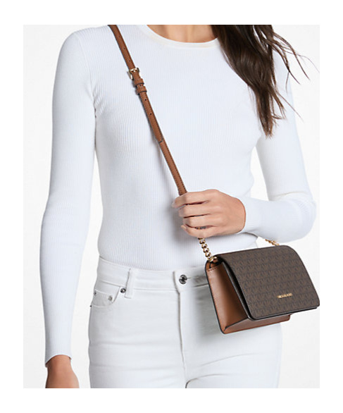 Michael Kors Jet Set Medium Signature Logo Crossbody Bag In Multi