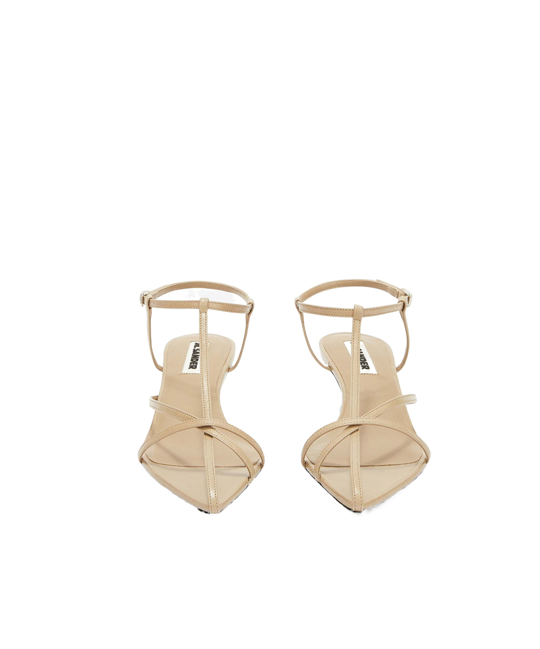 Jil Sander Strappy Leather Sandals In Nude