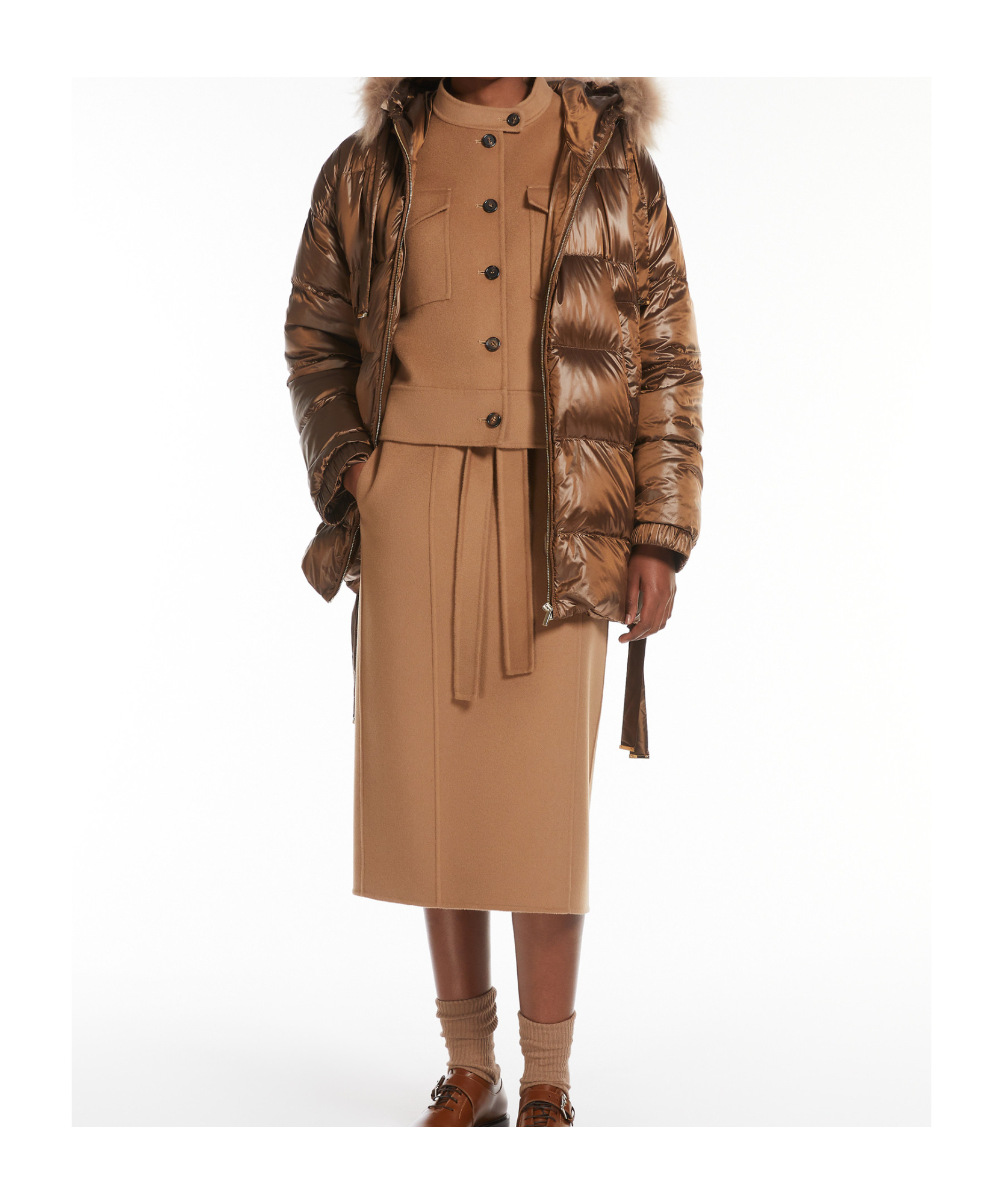 Max Mara The Cube Spacepi Down Jacket In Brown
