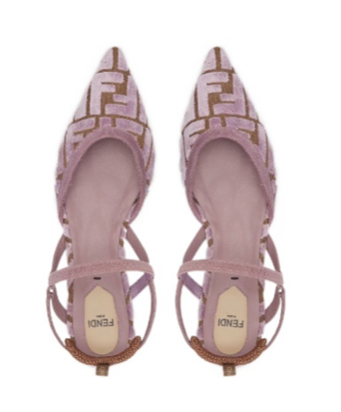 Fendi Pointed Flat Sandals In Multicolor