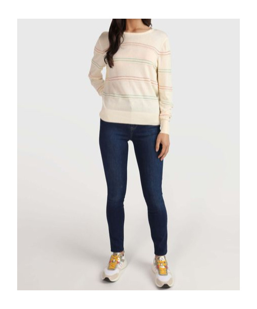 Shop Tommy Hilfiger Striped Sweater In Nude
