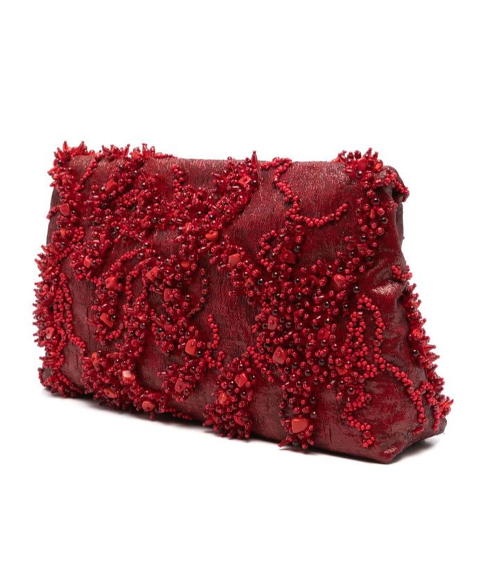 Dries Van Noten Flap Clutch In Scarlet