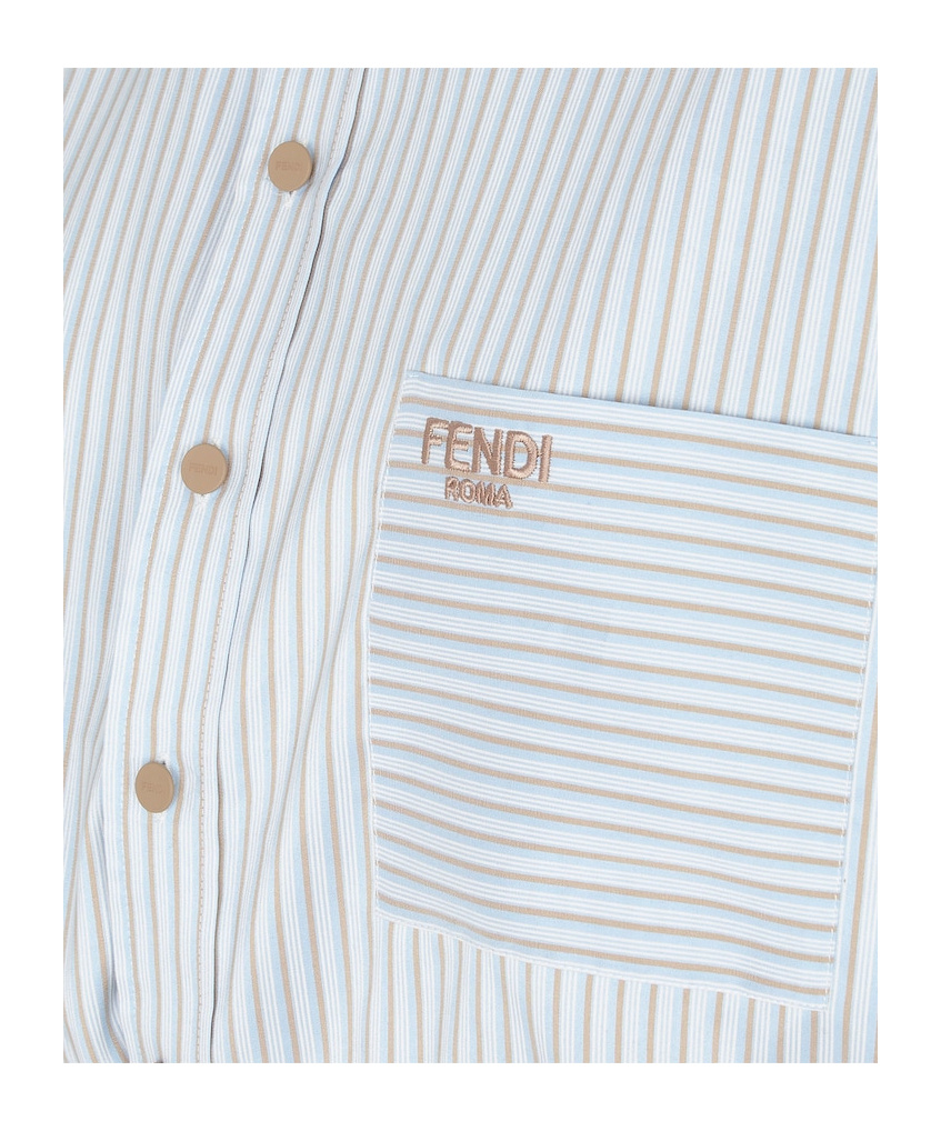 Fendi Women's Striped Cotton And Silk Shirt In White