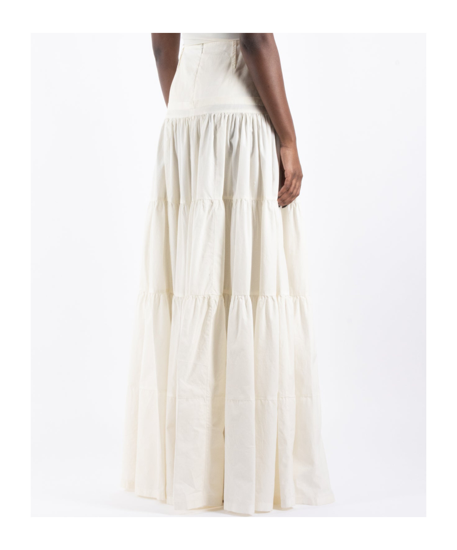 Mm6 Maison Margiela Pleated Skirt In White
