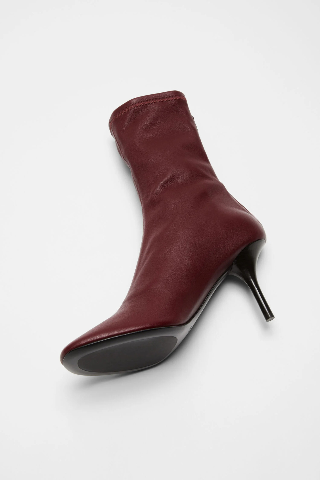 Acne Studios 75mm Zip Leather Boots In Burgundy