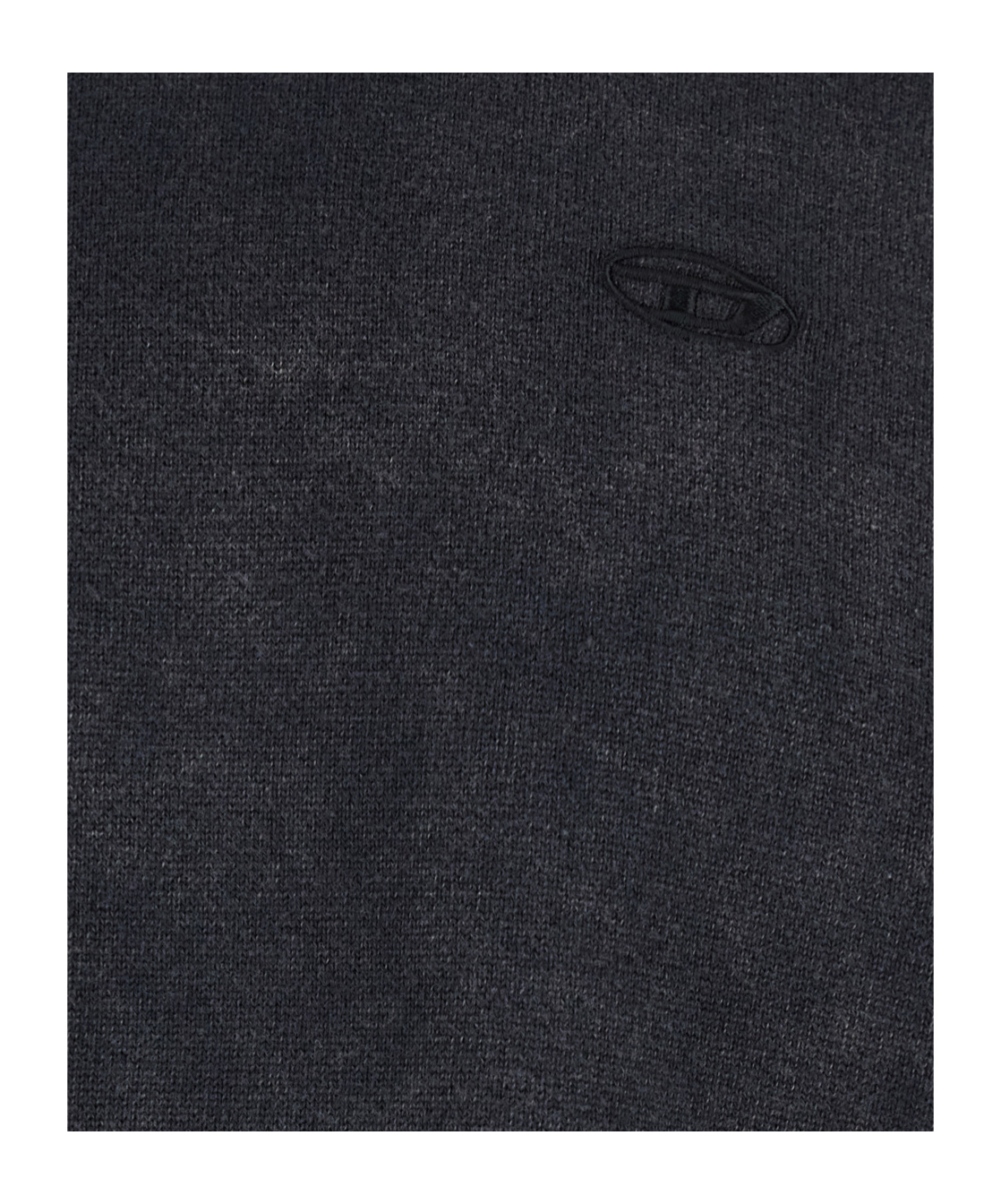 Diesel K-bennie Grey Crewneck T-shirt With Logo Embroidery On The Front In Cotton Man In Black