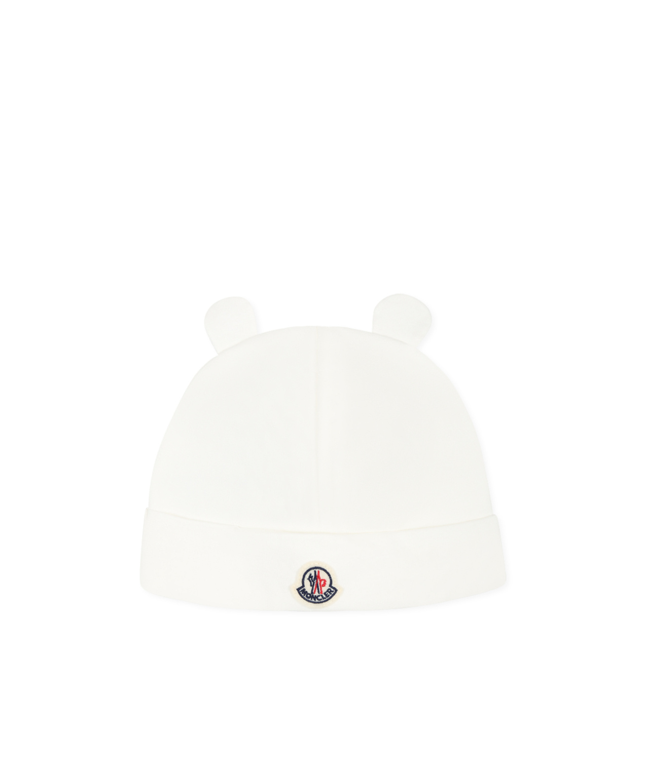 Moncler Logo Hat Bib Set In White
