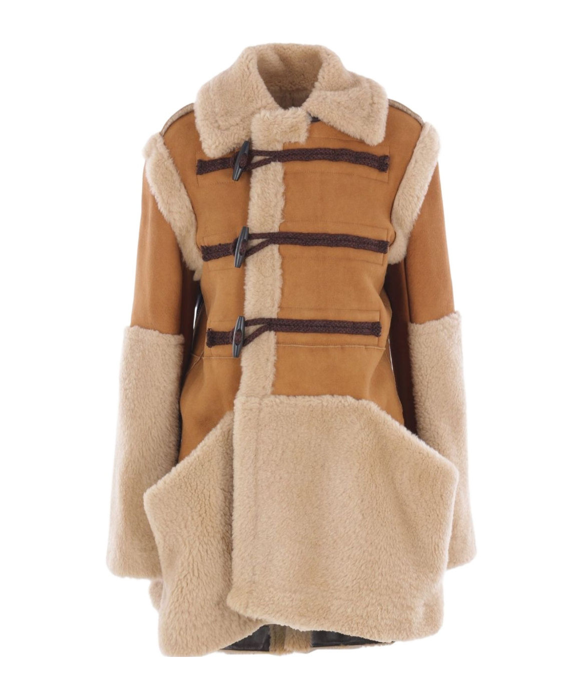 Sacai Long-sleeved Paneled Jacket In Brown