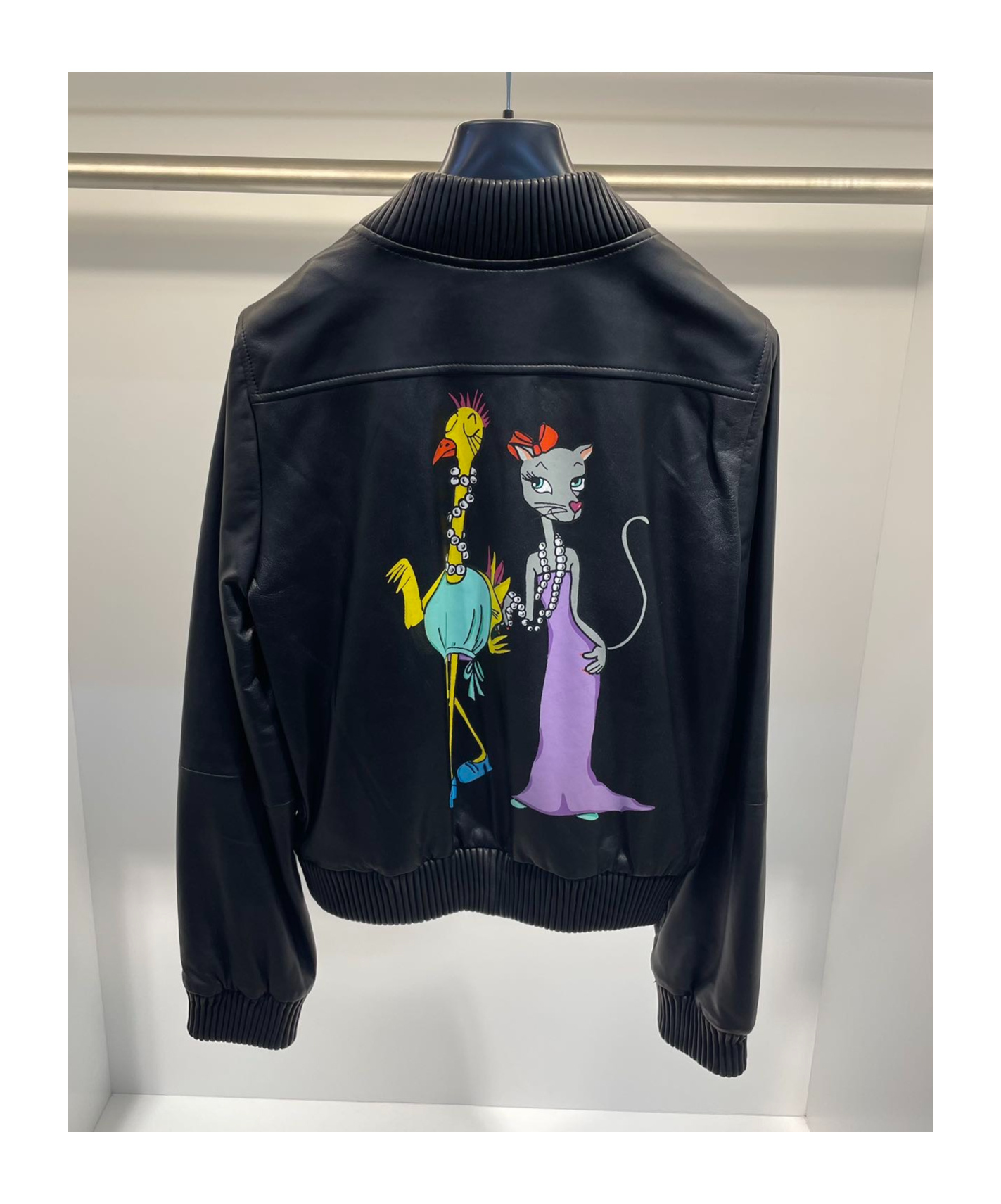 Moschino Zippered Long-sleeved Casual Jacket In Black