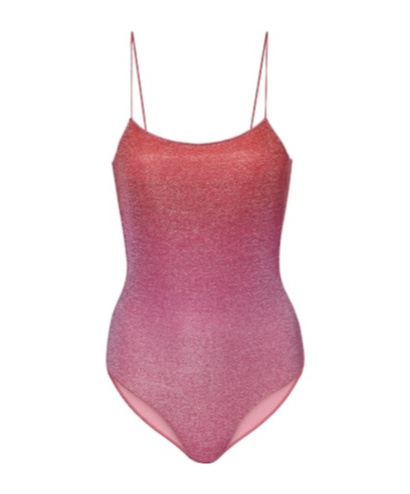 Oseree Gold And Silver Thread Bikini In Pink