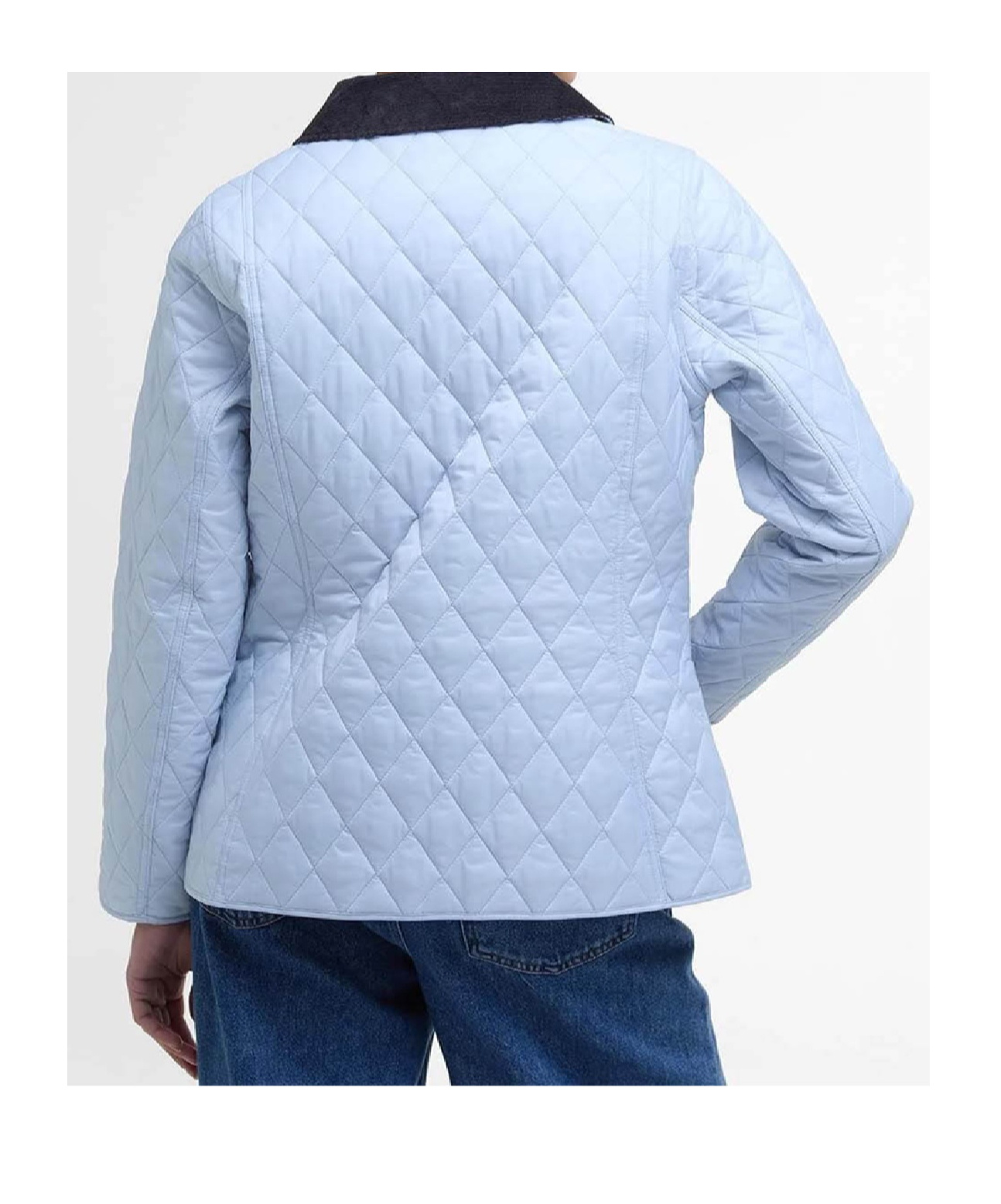 Barbour Quilted Jacket With Classic Diamond Pattern In Blue