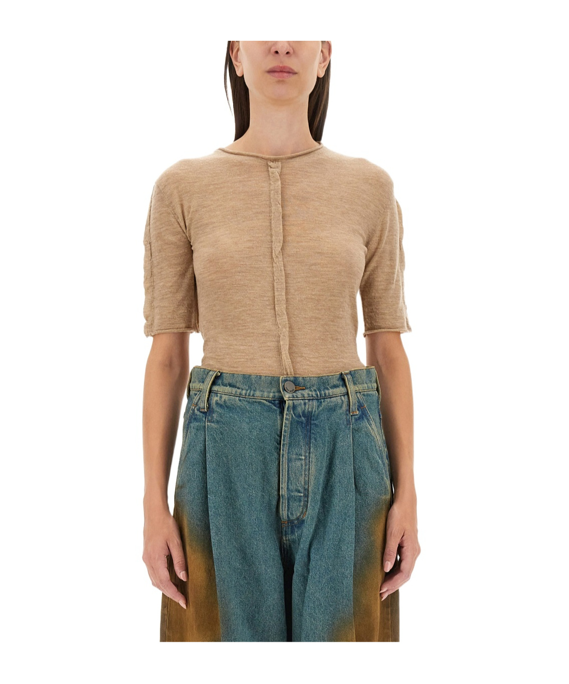 Uma Wang Cashmere T-shirt In Nude