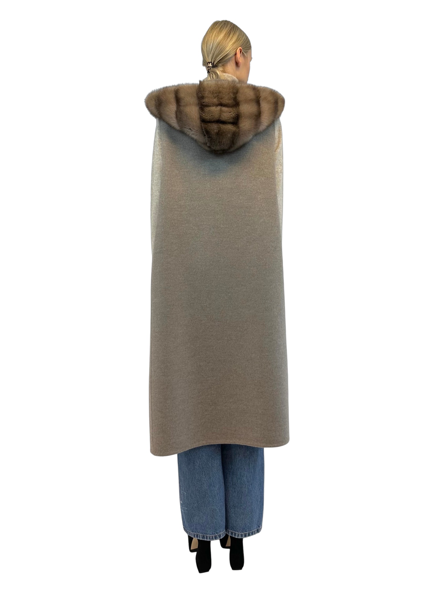 Liska Hooded Fur In Multicolor