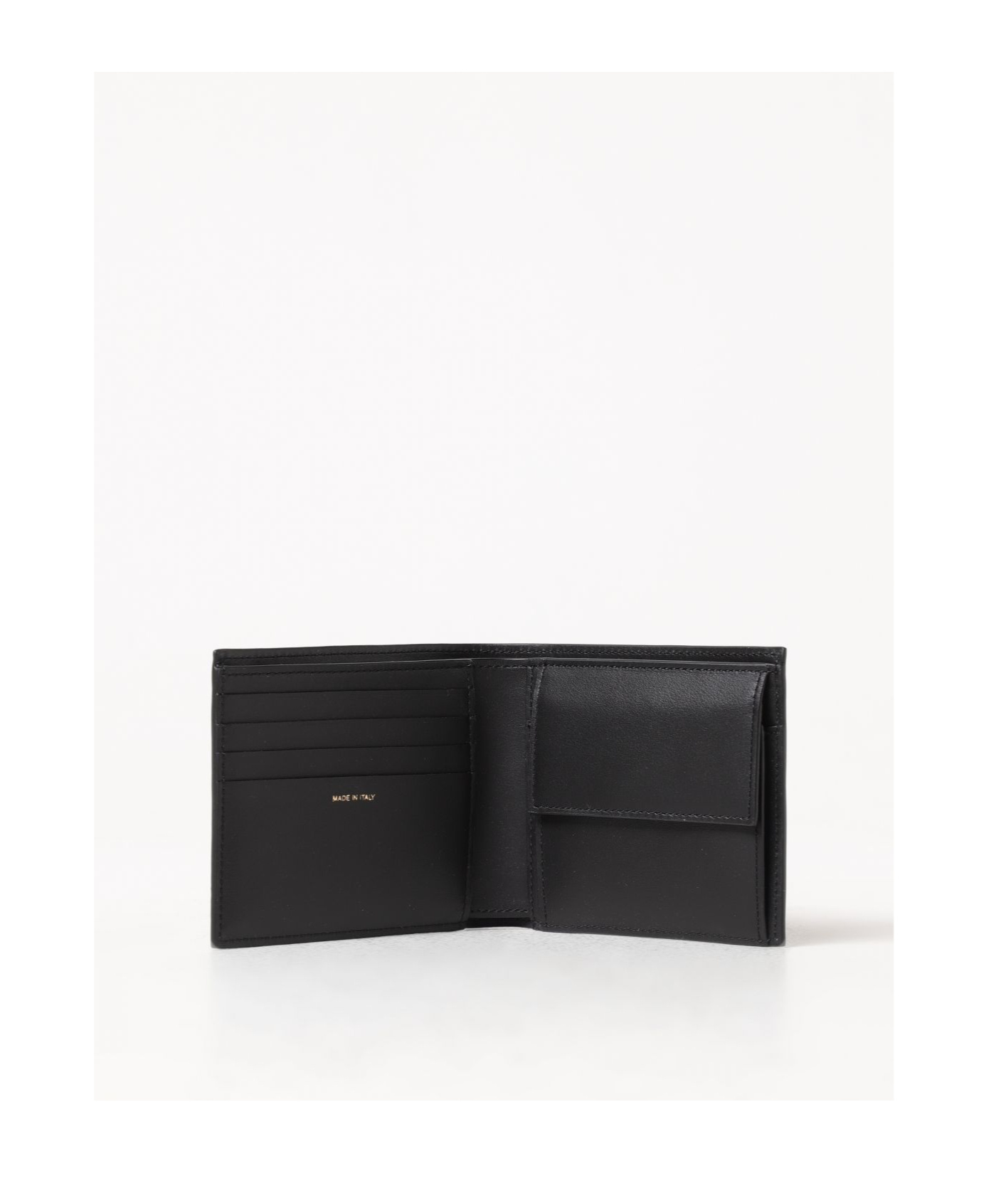 Paul Smith Black 'signature Stripe Block' Billfold And Coin Wallet In Black