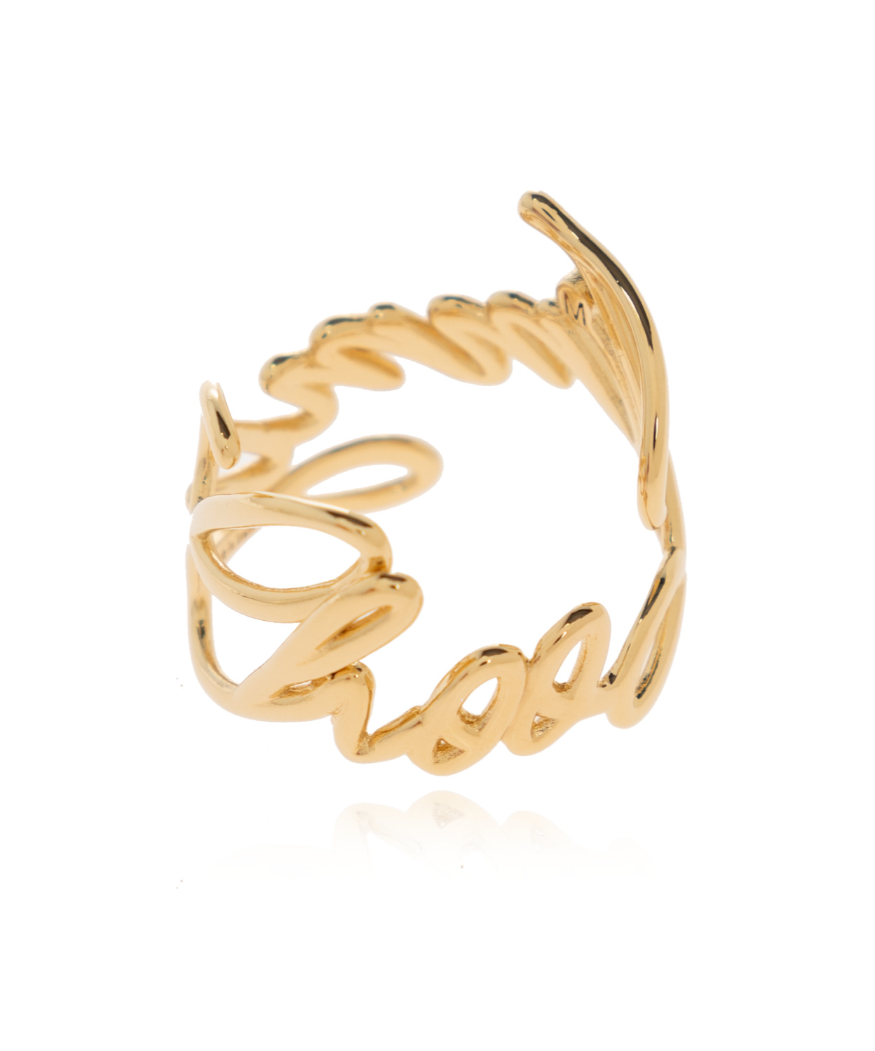 Jimmy Choo Logo Script Ring In Yellow