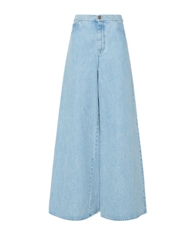 Max Mara Affari Denim Wide Jeans In Blue
