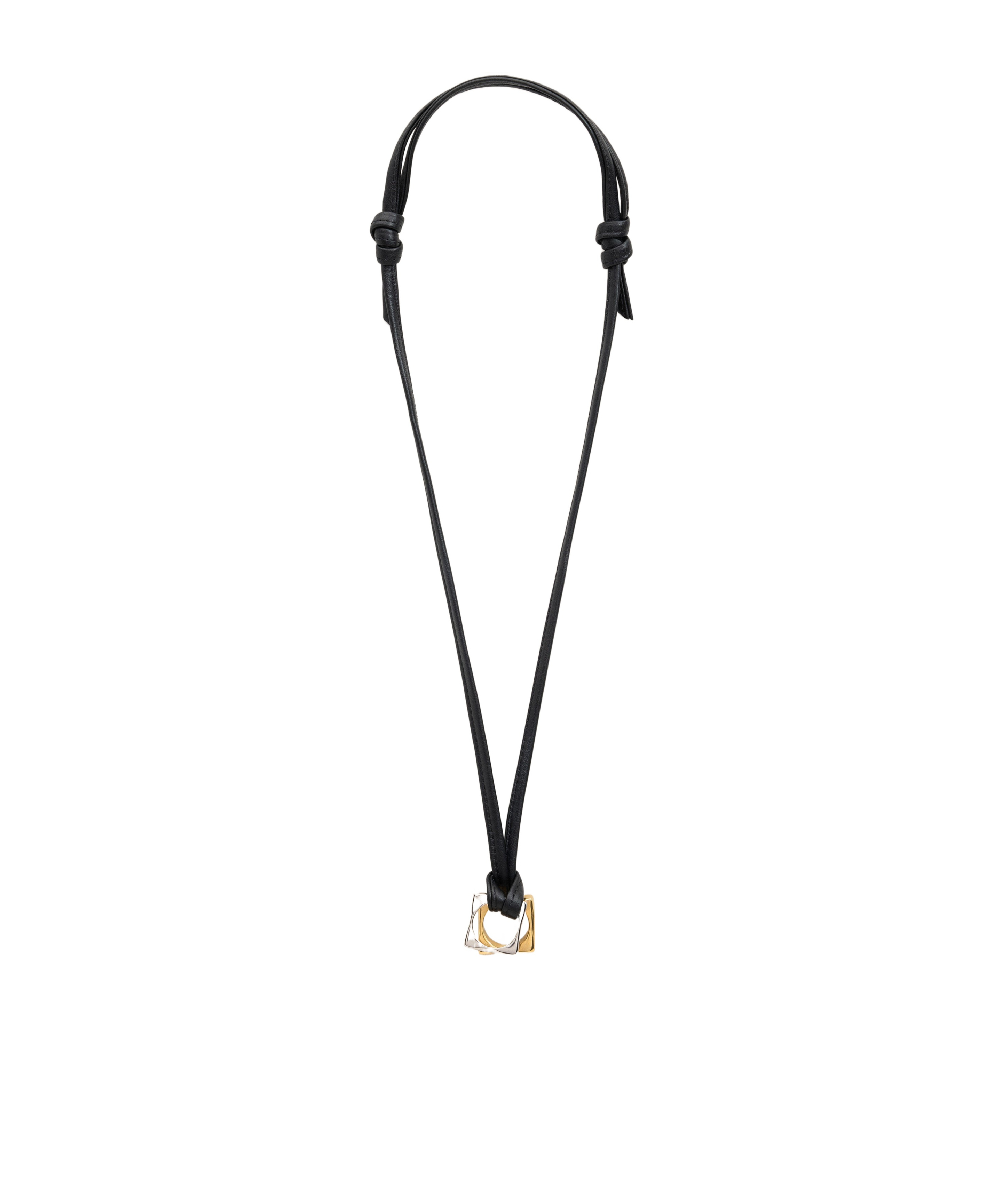 Ami Alexandre Mattiussi Square Double Hammer Necklace In Black