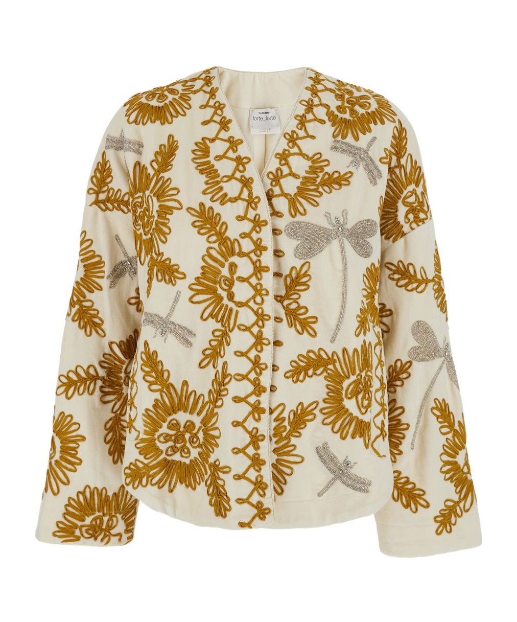 Forte Forte Floral Dragonflies Embroidered Jacket In Multi
