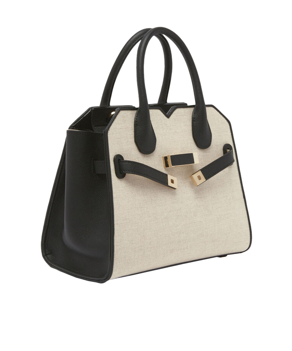 Valextra Milano Canvas Two Handles Mini Bag