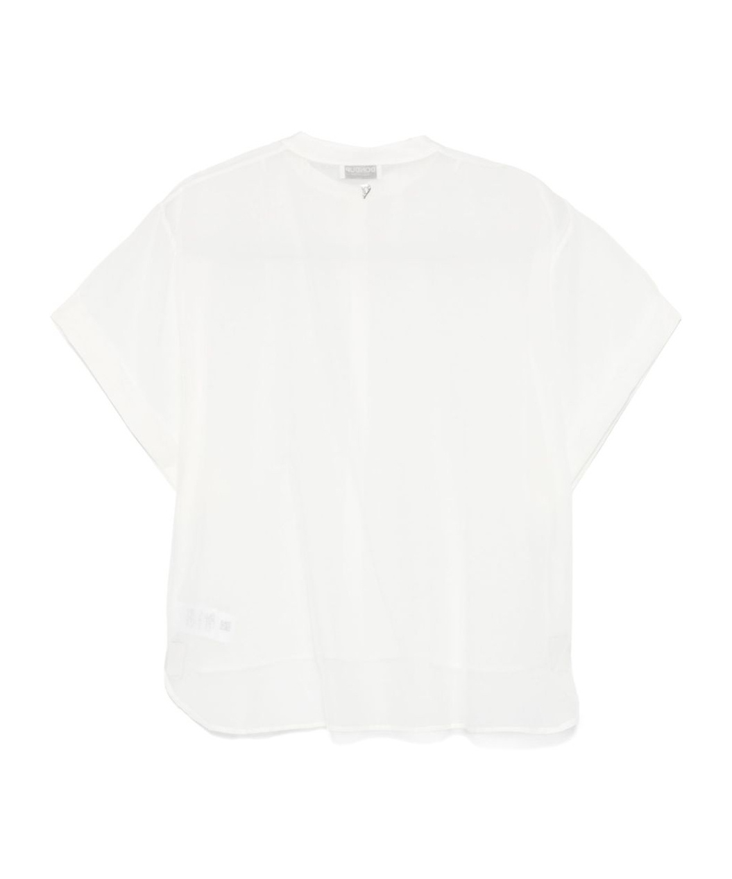 Dondup White Shirt In Cotton And Linen With Short-sleeves