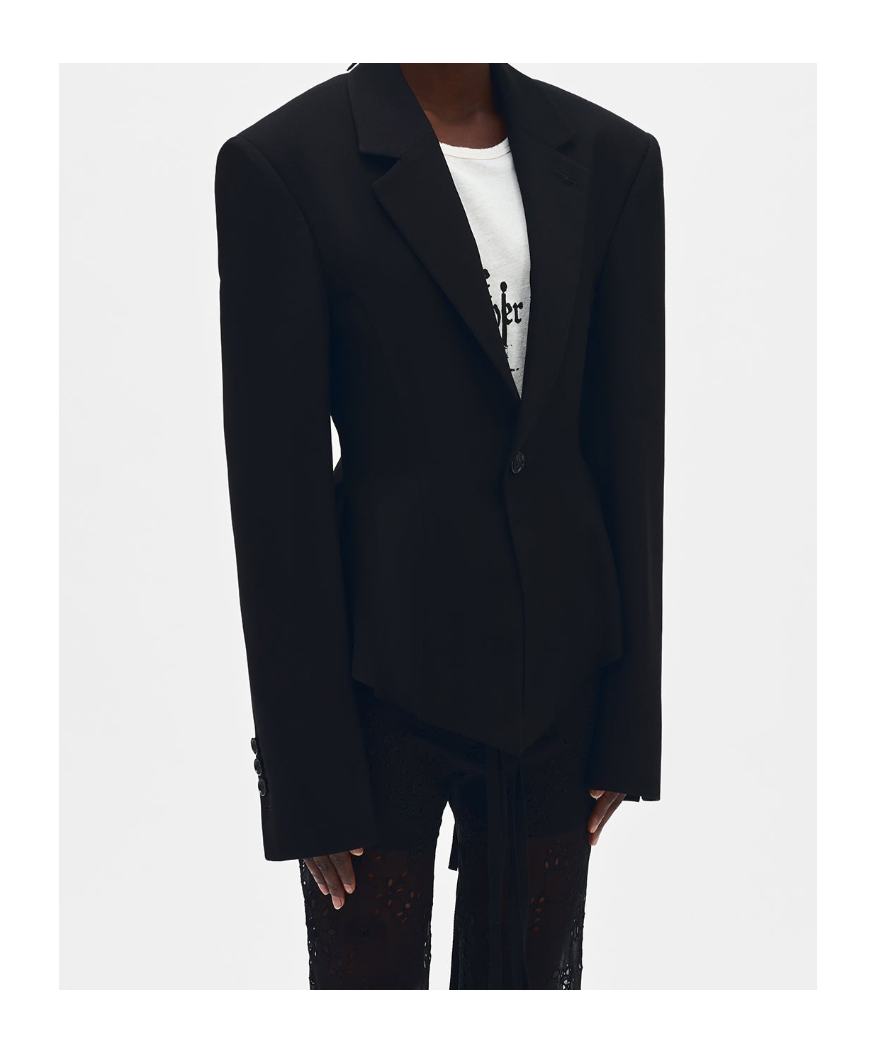 Ann Demeulemeester Lila Fitted Handkerchief Jacket In Black