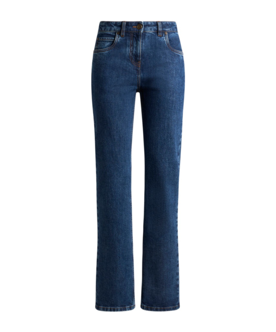 Etro Jeans With Embroidered Rear Logo In Blue