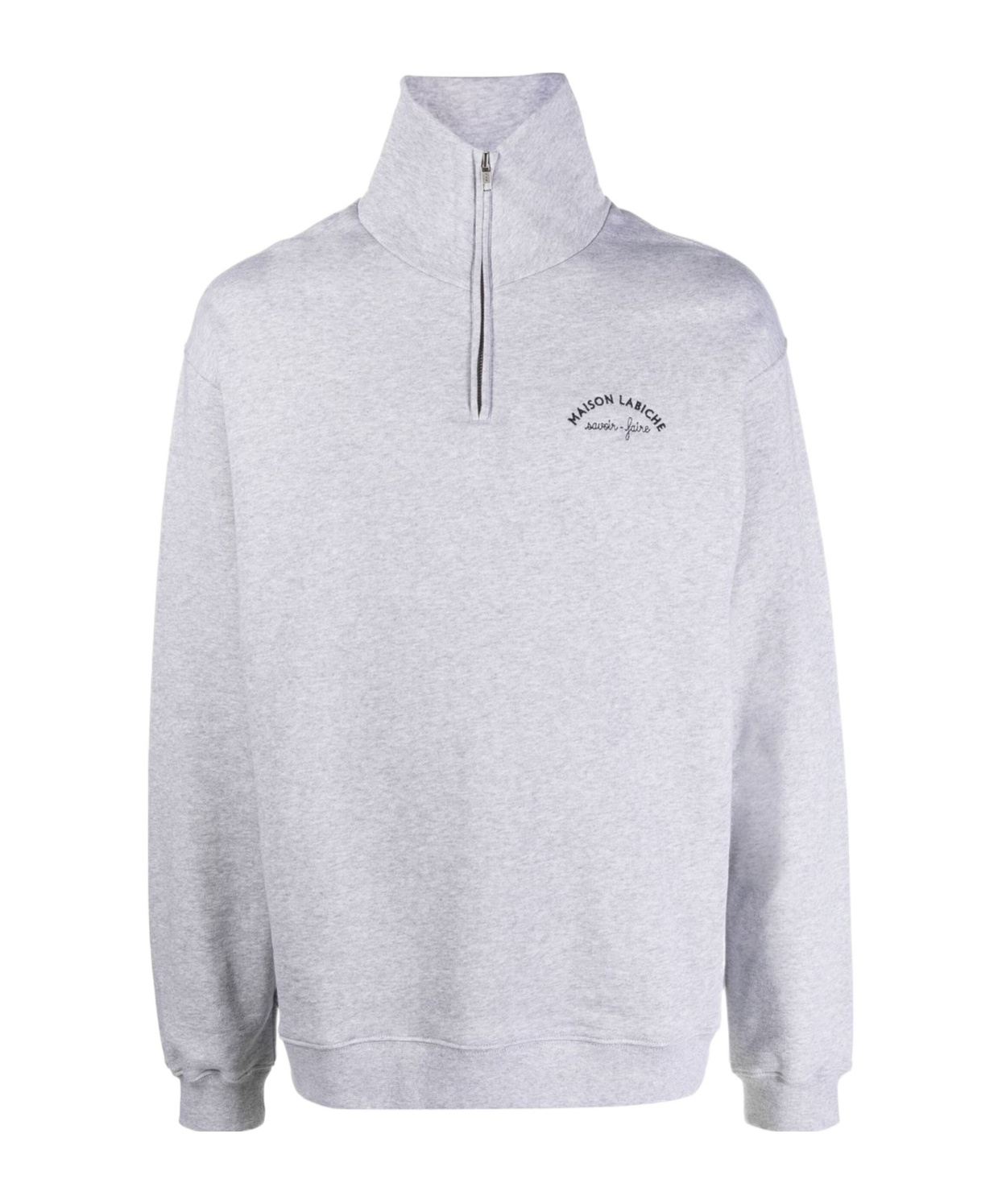 Maison Labiche Half-zip Sweatshirt In Light Heather Ash