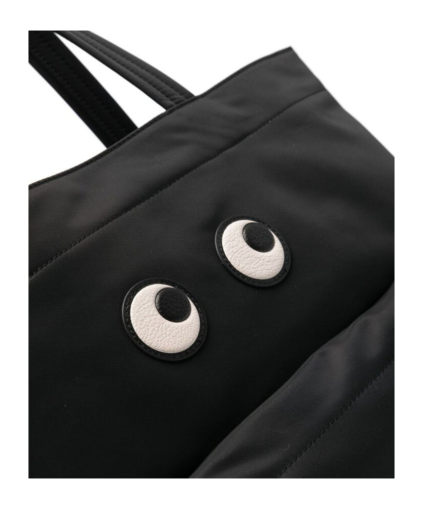 Anya Hindmarch Women Black Nylon Eyes Shopping Bag