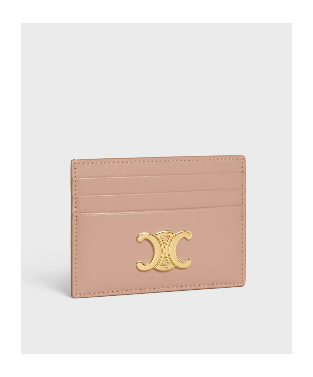 Celine Triomphe Card Bag In Nude