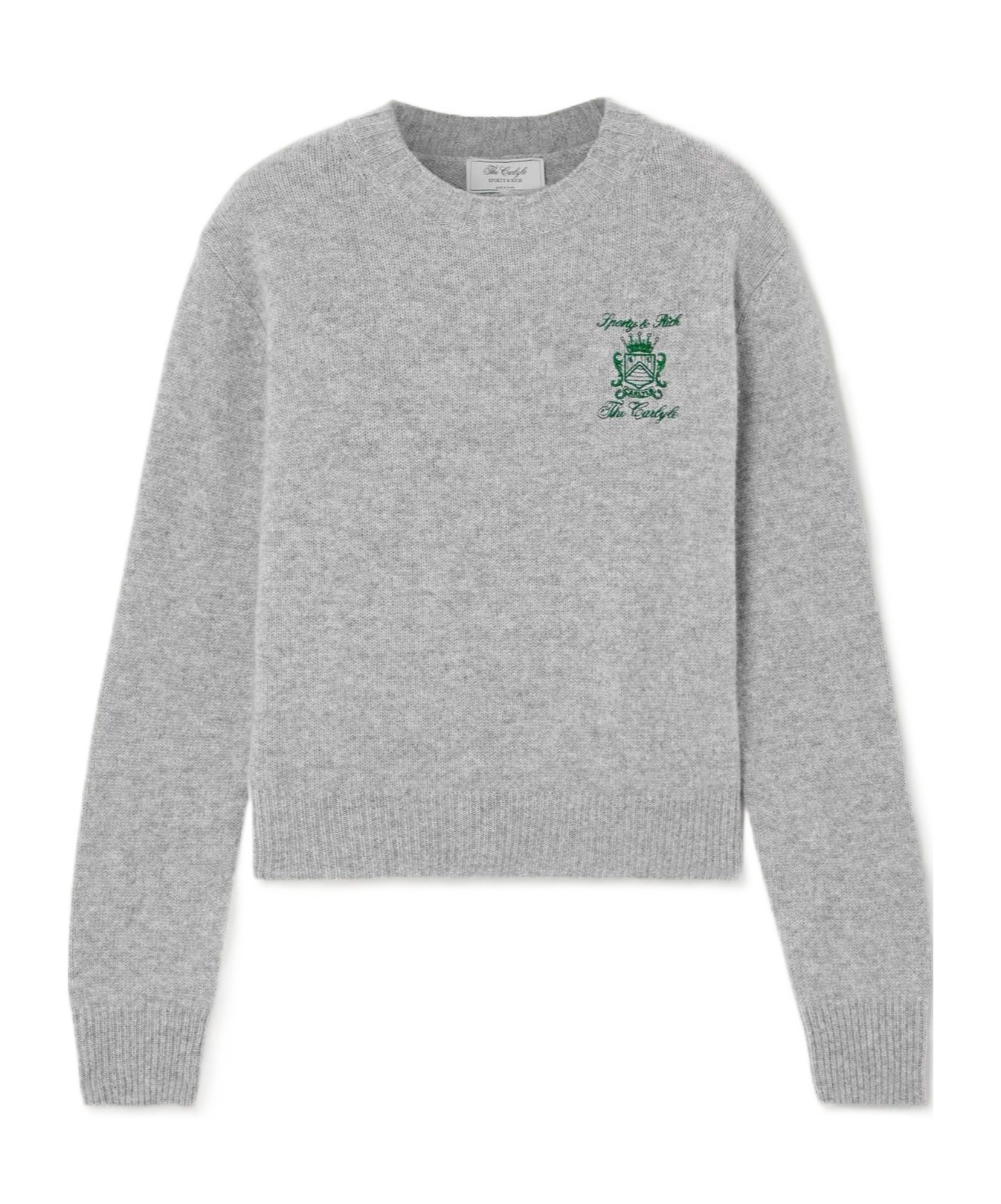 Sporty And Rich Long Sleeve Sweater In Grey