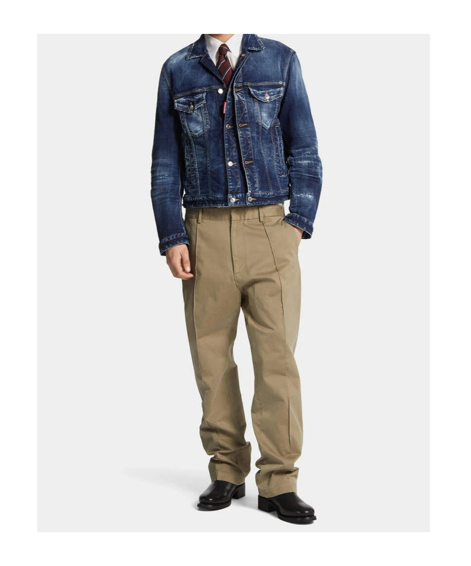Dsquared2 Long-sleeved Denim Jacket In Blue