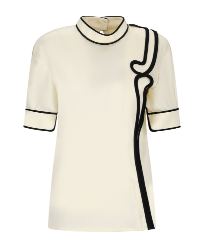 Jil Sander Swirl Embroidered Fitted Shirt In White