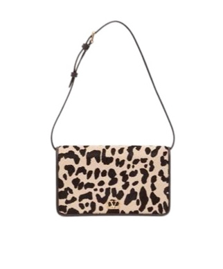 Valentino Garavani Printed Calf Hair Mini Vlogo Signature Shoulder Bag In Brown