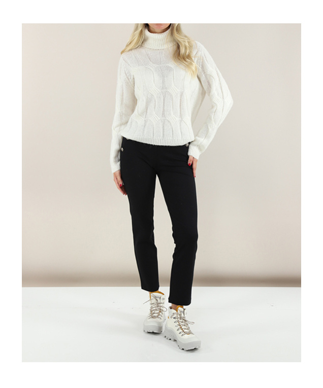 Liu •jo High-necked Knitted Sweater In White