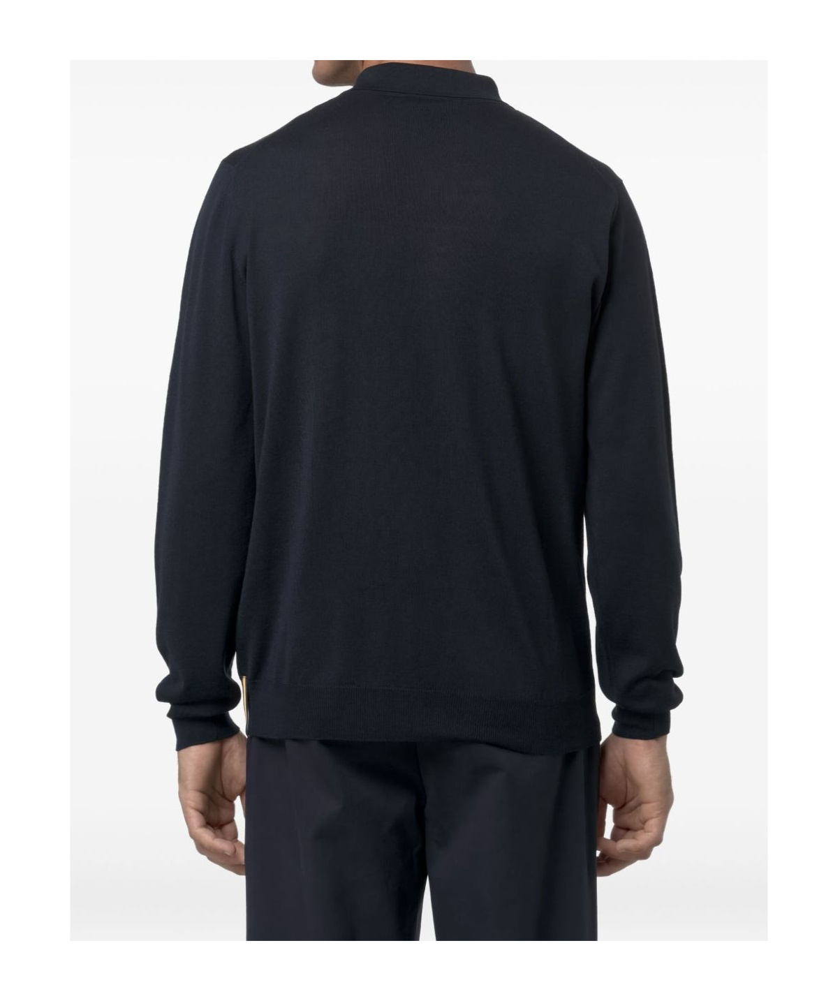 K-way Merino Wool Blend Striped Polo Sweater In Blue